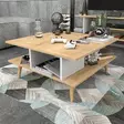Soffbord Hanah Home Akya Ek Vit Spånskiva 89x89x44 cm - Soffbord - 8683743117963 - 4