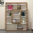 Bokhylla Hanah Home Orkide Vit Valnöt Spånskiva 108,4x140x21,8 cm - Bokhyllor - 8681875183603 - 3