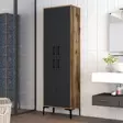 Förvaringsskåp Hanah Home Berlin A Valnöt Antracit Spånskiva 60x200x35 cm - Skåp och byråer - 8683342170093 - 2