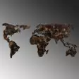 Väggdekor Metall Wallity World Map Flerfärgad Metall 127x60 cm - Dekorationer, prydnadsföremål - 8683742935223 - 5