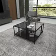 Soffbord Hanah Home Uranüs Svart Härdat Glas 80x40x80 cm - Soffbord - 8683742475033 - 4
