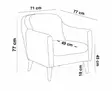 Öronlappsfåtölj Atelier del Sofa Soli Berjer Rock Tyg 71x77x77 cm - Fåtöljer - 8681875598353 - 3