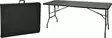 Bord 180x70x74 cm, svart, hopfällbart, metallben, bärhandtag, automatisk låsning, för camping och fester - Trädgårdsbord - 8721037330183 - 1