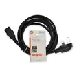 Strömkabel | UK-kontakt Hane | IEC-320-C13 | Vinklat | Rak | Nickelplaterad | 3.00 m | Rund | PVC | Svart | Label - Strömkablar och kontakter - 5412810425273 - 66