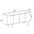 Konsolbord Hanah Home Navi Safir Ek Spånskiva 150x80x40 cm - Möbler - 8683342978743 - 5