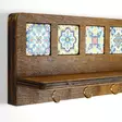 Vägghylla Wallity Valnöt Canvas 60x14x8 cm - Vägghyllor - 8684282095583 - 5