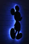 Dekorativ Led Väggdekor Wallity Mickey Mouse Blå MDF 32x50 cm - Ljussmycken och ljusfigurer - 8682870904613 - 3