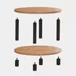 Soffbord Hanah Home Roby Svart Spånskiva Massivt Trä 70x43,7 cm - Soffbord - 8683342857383 - 3