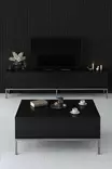 Soffbord Hanah Home Lord Svart Silver Spånskiva 90x40x60 cm - Soffbord - 8684282484233 - 4
