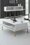 Soffbord Hanah Home Lord Vit Guld Spånskiva 90x40x60 cm - Soffbord - 8684282484073 - 3