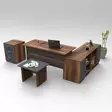 Kontorsmöbelset Hanah Home Vo13 Ba Valnöt Antracit Spånskiva 140x73,8x60 cm - Skrivbord - 8683342424943 - 2