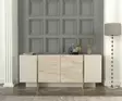 Konsolbord Hanah Home Veyron Travertin Sandsten Spånskiva 180x75,5x46,6 cm - Byråer och skåp - 8684283018383 - 2