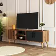 TV-bänk Hanah Home Exxen Valnöt Antracit Spånskiva 150x52x34 cm - TV-bänkar - 8683743041923 - 3