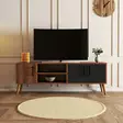 TV-bänk Hanah Home Exxen Valnöt Antracit Spånskiva 150x52x34 cm - TV-bänkar - 8683743041923 - 2