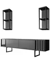 TV-bänk Hanah Home Chrome Line Antracit Svart Spånskiva 180x30x48 cm - TV-bänkar - 8683742126133 - 1