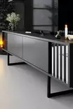 TV-bänk Hanah Home Chrome Line Antracit Svart Spånskiva 180x30x48 cm - TV-bänkar - 8683742126133 - 5