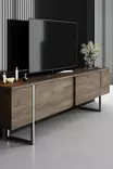 TV-bänk Hanah Home Luxe Valnöt Silver Spånskiva 180x30x50 cm - TV-bänkar - 8684282832393 - 4