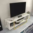 TV-bänk Hanah Home Asal 120 Vit Guld Spånskiva 120x35,2x40,2 cm - TV-bänkar - 8683743121823 - 5
