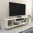 TV-bänk Hanah Home Asal 120 Vit Guld Spånskiva 120x35,2x40,2 cm - TV-bänkar - 8683743121823 - 3