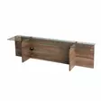 TV-bänk Hanah Home Escape TV Valnöt Spånskiva Härdat Glas 158x40x35 cm - TV-bänkar - 8683342979153 - 1