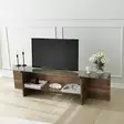 TV-bänk Hanah Home Escape TV Valnöt Spånskiva Härdat Glas 158x40x35 cm - TV-bänkar - 8683342979153 - 4