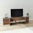 TV-bänk Hanah Home Escape TV Valnöt Spånskiva Härdat Glas 158x40x35 cm - TV-bänkar - 8683342979153 - 2