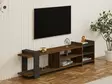 TV-bänk Hanah Home Zeyna Valnöt Antracit Spånskiva 156x40x29,6 cm - TV-bänkar - 8681875587883 - 4