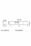 TV-bänk Hanah Home Tarz Vit Ek Spånskiva 180x49x33 cm - TV-bänkar - 8684283421183 - 7
