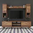 TV-bänk Hanah Home M27 Valnöt Spånskiva 180x48,6x35 cm - TV-bänkar - 8681875461923 - 4