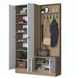 Hallmöbel Hanah Home P6 M11 2389 Valnöt Vit Spånskiva 119,6x182,8x37,5 cm - Hallskåp - 8683743323593 - 12