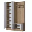 Hallmöbel Hanah Home P6 M11 2389 Valnöt Vit Spånskiva 119,6x182,8x37,5 cm - Hallskåp - 8683743323593 - 10