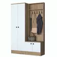 Hallmöbel Hanah Home P6 M11 2389 Valnöt Vit Spånskiva 119,6x182,8x37,5 cm - Hallskåp - 8683743323593 - 1