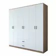 Garderob Hanah Home BA111 Valnöt Vit Spånskiva 210x210x51,5 cm - Garderober - 8683743323753 - 1