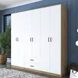 Garderob Hanah Home BA111 Valnöt Vit Spånskiva 210x210x51,5 cm - Garderober - 8683743323753 - 2