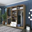 Garderob Hanah Home BA111 Valnöt Vit Spånskiva 210x210x51,5 cm - Garderober - 8683743323753 - 5