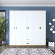 Garderob Hanah Home BA111 Valnöt Vit Spånskiva 210x210x51,5 cm - Garderober - 8683743323753 - 3