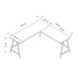 Skrivbord Hanah Home Team L Svart Spånskiva 180x76x60 cm - Skrivbord - 8684282258643 - 6