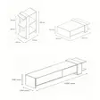 TV-bänk Hanah Home Gaye Valnöt Vit Spånskiva 120x36,8x25 cm - Möbler - 8683743975143 - 8
