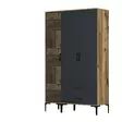 Garderob Hanah Home Kumsal PT Valnöt Antracit Spånskiva 120x47,5x201,4 cm - Garderober - 8684282089223 - 1