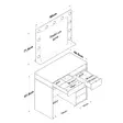 Sminkbord Hanah Home BJ115 Vit Spånskiva 90x153,4x44,5 cm - Toalettbord - 8684282480723 - 9
