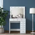 Sminkbord Hanah Home BJ115 Vit Spånskiva 90x153,4x44,5 cm - Toalettbord - 8684282480723 - 3