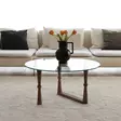 Soffbord Hanah Home S301 Valnöt Massivt Trä Härdat Glas 80x41x80 cm - Soffor - 8682870558533 - 3