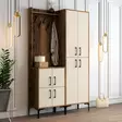 Hallmöbel Hanah Home Berlin BA Valnöt Cream Spånskiva 120x200x35 cm - Hallskåp - 8683342170253 - 3
