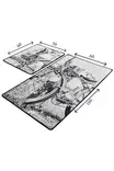 Badrumsmatta Set Mijölnir Flerfärgad 100% Polyester Antibakteriell Halkfri Maskintvättbar 50x60 cm & 60x100 cm - Badrumsmattor och våtrumsmattor - 8681875588613 - 3
