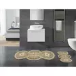 Badrumsmatta Set Mijölnir Krämvit 100% Polyester Halkfri Antibakteriell Maskintvättbar 50x60 cm & 60x100 cm - Badrumsmattor och våtrumsmattor - 8682870987913 - 2