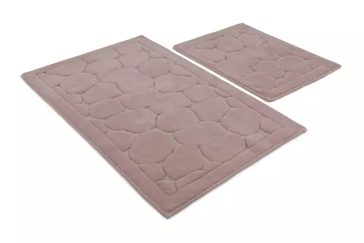 Badrumsmatta Set Mijölnir Flerfärgad 100% Bomull Antibakteriell Halkfri 50x60 cm & 60x100 cm - Badrumsmattor och våtrumsmattor - 8681875279573 - 1