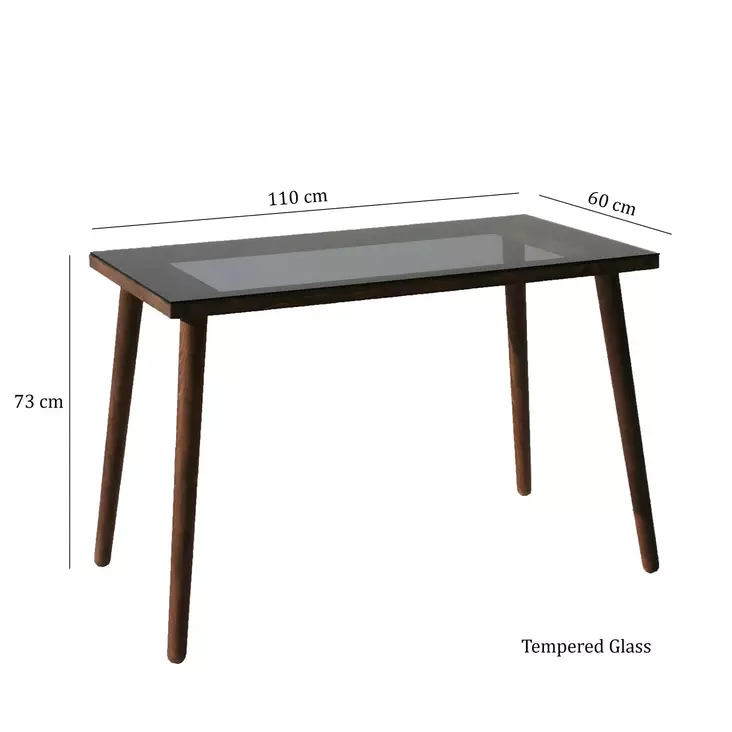 Skrivbord Hanah Home Cozy Valnöt Massivt Trä Härdat Glas 110x73x60 cm - Skrivbord - 8682870558793 - 1