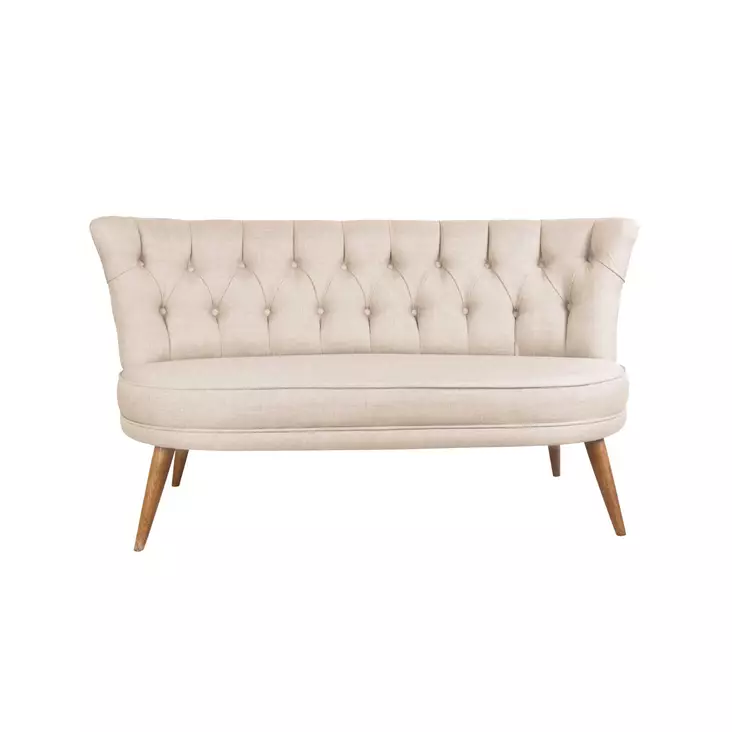 2-sits soffa Atelier del Sofa Richland Cream Polyester 140x71x80 cm - Soffor - 8681875763393 - 1