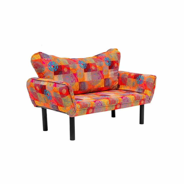 2-sits bäddsoffa Atelier del Sofa Chatto Patchwork Multicolor Patchwork Digital Fabric 150x70x75 cm - Bäddsoffor - 8683342977883 - 1