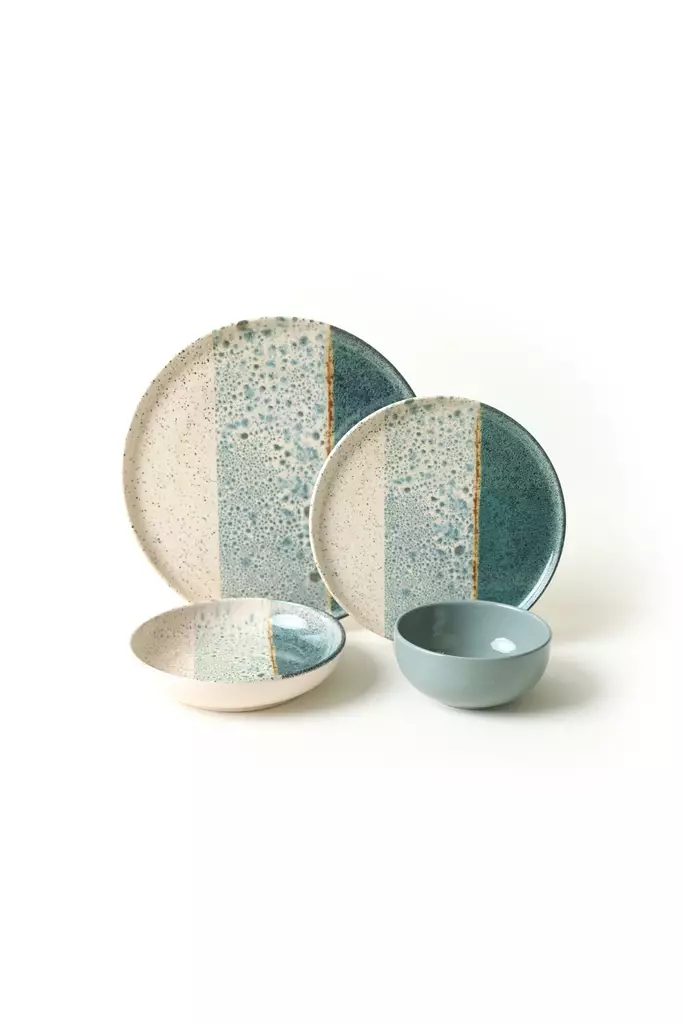 Matsservis Hermia Grön Keramik 24 Delar - Serveringsfat - 8684282992103 - 1